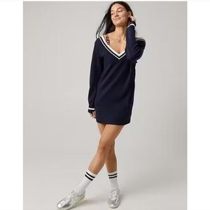 Aerie Offline Chill Up Mini Dress In Navy